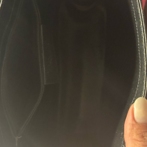 Authentic Yves Saint Laurent  Leather Grommet Detail Shoulder Handbag Black. - Picture 12 of 14